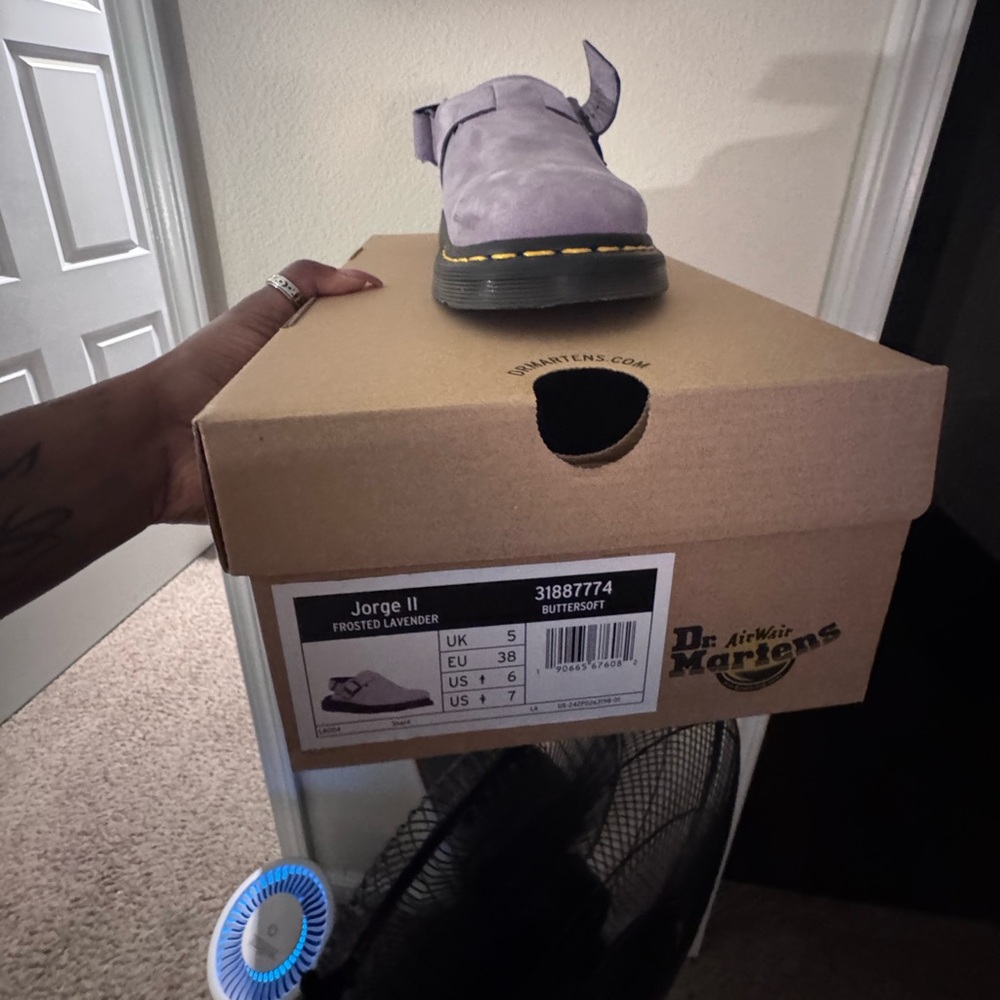 Dr. Martens Lavender Suede Velcro Clog - Picture 3 of 3